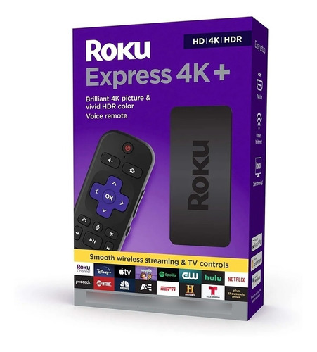 Nuevo Roku Express 4k+ De Voz 4k Negro Convertidor Smart Hd