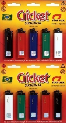 Isqueiro Cricket Cartela Com 10 Un Original Fiat Lux