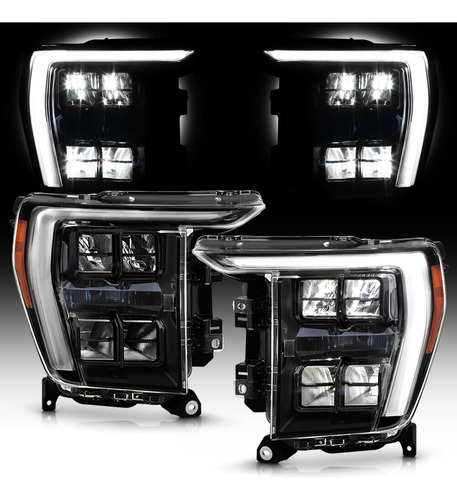 Faros Led Ford F-150 Lobo 2021 2022 2023 2024 Par Kit