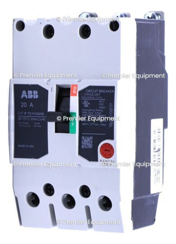 * Abb Teyh3020b 20a 3 Pole Circuit Breaker Qqw