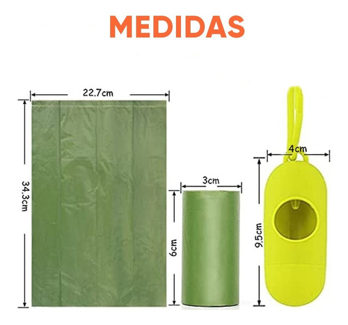 Imagen 3 de 9 de Bolsitas Sanitarias Perro Portabolsa Biodegradables Cacax150