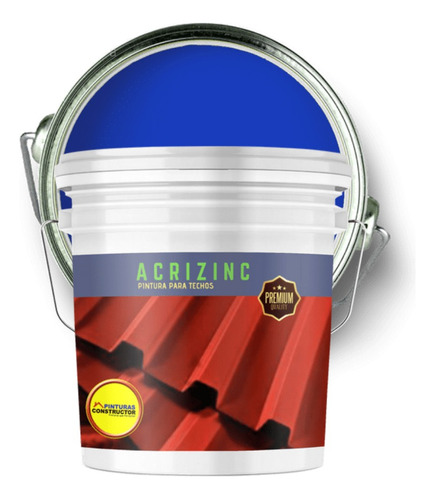 Acrizinc Pintura Para Techos Azul Tineta 10lts