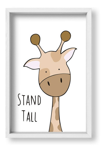 Cuadros Bebes 20x30 Box Blanco Stand Tall Giraffe