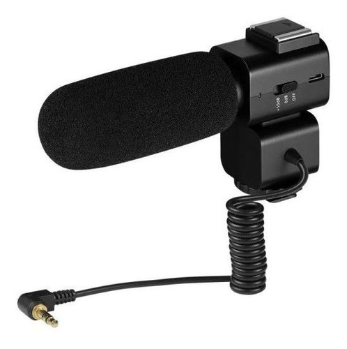 Microfone Externo De Entrevista Ordro Estéreo Cm-520 3.5mm Cor Preto