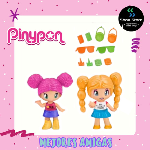 Pinypon Muñecas X2 Mejores Amigas Accesorios Bff Original