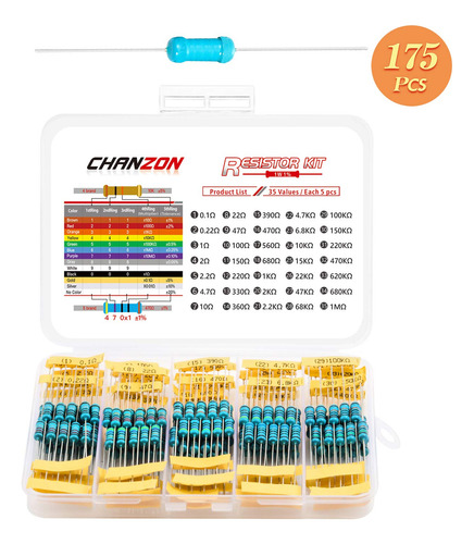 Pelicula Metalica Chanzon 35 Values 1w 0,1r-1mr Ohm 175 P...