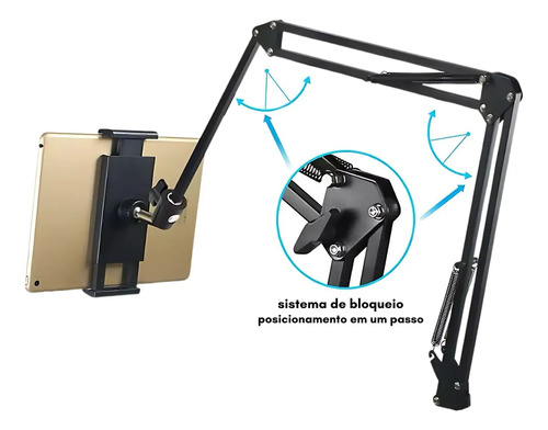 Suporte Articulado Tablet Celular Cama Mesa Braço Flexível