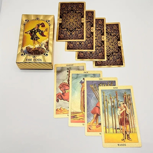 Tarot Rider 78 Cartas - Oro - Estrella - Resistente Al Agua