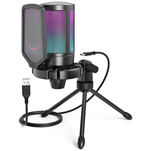 Kit De Micrófono Fifine, Con Soporte De Brazo, Usb, Rgb