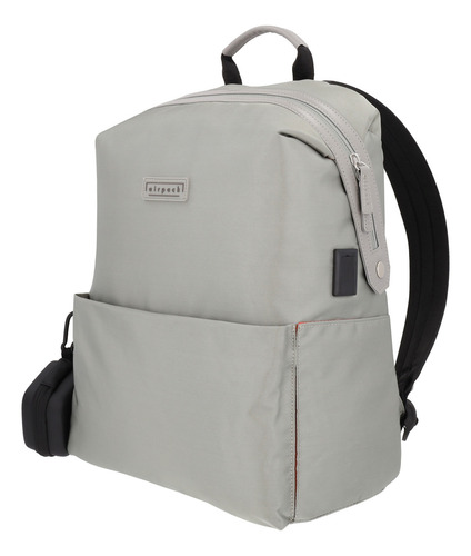 Airpack Portalaptop Mochila Ejecutiva Urban Chic Color Gris Diseño De La Tela Lisa