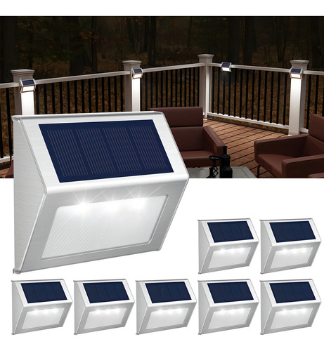 Luz Solar Para Escalera, Deck Y Cerca, Recargable, Resistent