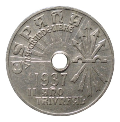 España 25 Céntimos 1937   Año Triunfal  X Pieza Es#01