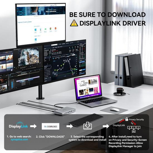 Minisopuru Upgrade Displaylink Docking Station Monitor Tripl