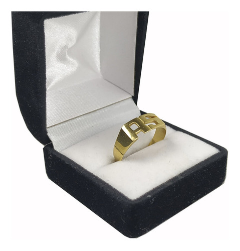 Anillo Sello Oro 18k Calado Con Tus Iniciales