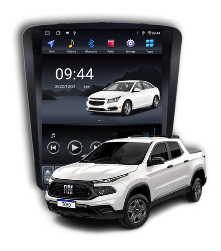Multimídia Fiat Toro 2019 2020 2021 2022 2023 V2 Tesla 9.7