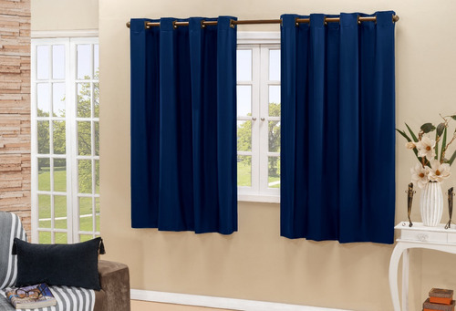 Cortina Blackout Pvc Corta Luz Blecaute 2,80 M X 1,60 M Cor Azul-marinho