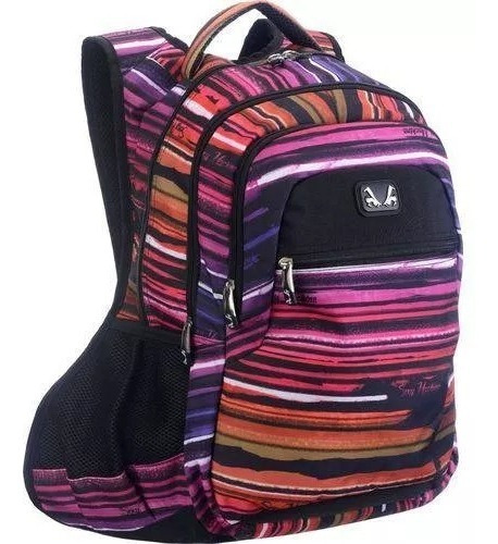 Mochila Escolar Juvenil Sexy Machine Feminina Cores Costas 