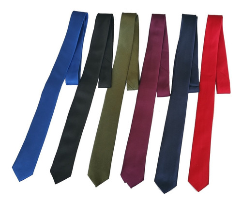 15 X Corbatas Delgadas Juveniles Slim Varios Colores Calidad