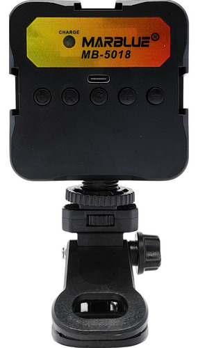 Iluminador Led Portátil Recarregável Para Gravação De Vídeos Estrutura Preto Luz Branco-neutro 110v/220v