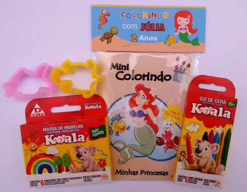 25 Kits Livro De Colorir Com Giz De Cera + Massinha E Moldes