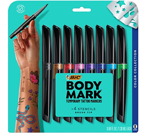 Bodymark By Bic, Marcador De Tatuaje Temporal, Seguro- 8 U