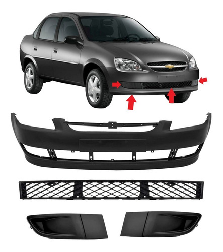 Kit Parachoque Dianteiro Corsa Classic 10 11 2012 2013 Preto