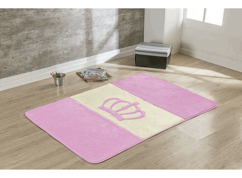 Tapate De Quarto Para Menina 1,30m X 90cm Coroa Rosa Pelúcia