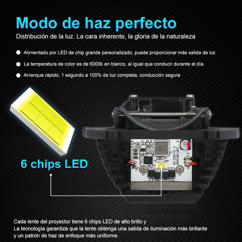 Faro Delantero H4 H7 Con Lente De Proyector Bi-led 3inch