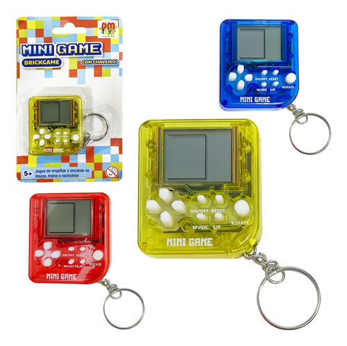 Game Mini Brick Chaveiro Empilhar Encaixar Blocos Pequeno Modelo Disponível Quadrado