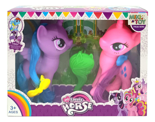 Om Utilidades My Little Pony MS-5423 Brinquedo Meninas Unicórnio Poney Rabo Crina Kit C/4