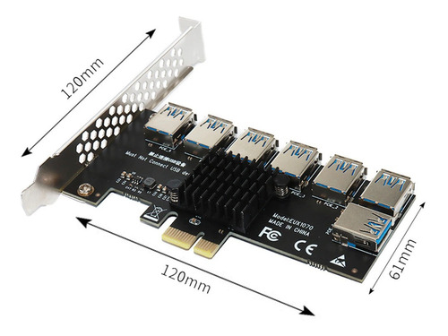 Imagem 4 de 6 de Placa Riser Multiplicadora De Slot Pciex 7 Saidas Mineração