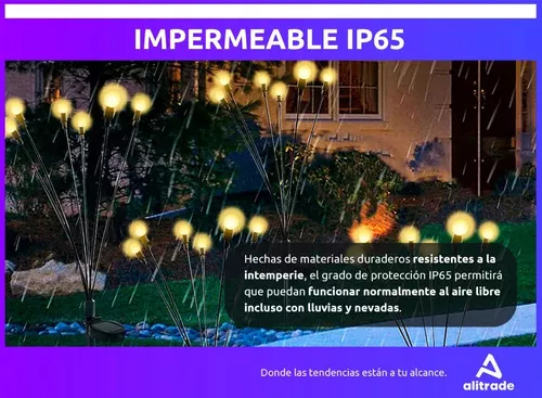 Luces Solares Led Jardin Exterior Ramo Bombillas Estaca X 2 Color Negro