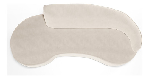 Sofá Living 2 Lugares 180cm Braço Dir Mozart Veludo Bege Cor Creme