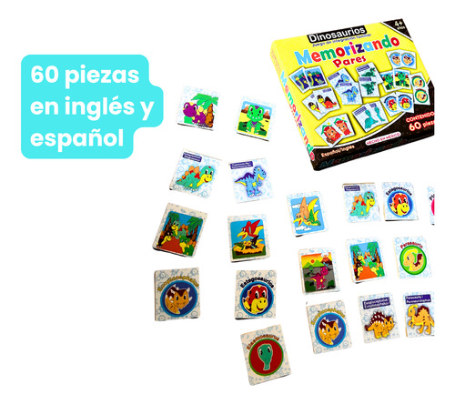 Juego Memoria Infantil Dinosaurios Didactico Madera Niños