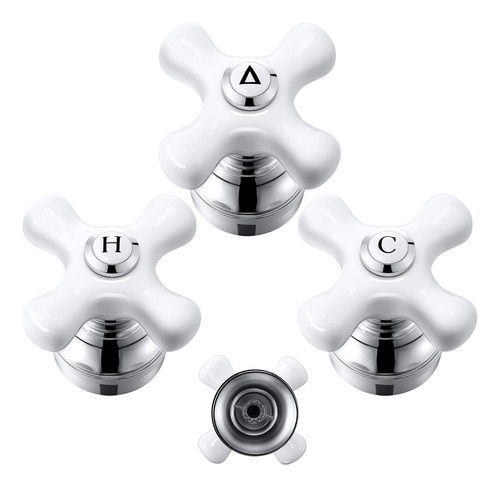 Enhon Juego De 3 Manijas De Porcelana, Mango De Brazo Cruzad