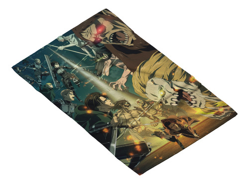 Toalla De Baño Attack On Titan Microfibra Suave Verde Attack Verde