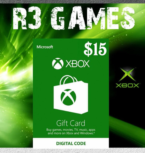 Xbox Gift Card Usa 15 Dólares Xbox One, Series S, Series X.