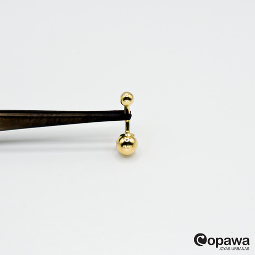 Piercing Ombligo Navel Oro 18k Bolita 6mm Liso - Copawa Joyas