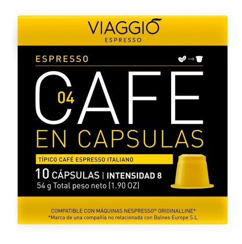 Pack 30 Cápsulas Café Viaggio Espresso Para Nespresso®
