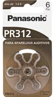 Pilha Auditiva Pr312 Panasonic Cx Com 5 Cartelas Com 6 Un