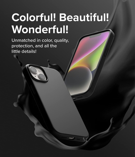 Funda Para iPhone 14 Plus Ringke Silicon Suave Semirígida Color Negro