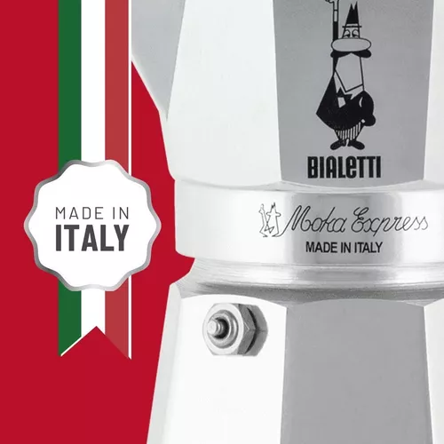 Cafetera portátil Bialetti Moka Express 3 tazas manual plata facto italiana