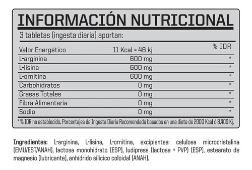 Imagen 2 de 5 de Muscle Max (90 Tabs) - Ena Sport - Arginina Ornitina