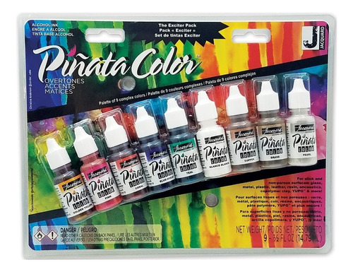 Set 9 Pinturas Al Alcohol Piñata Colores Tintas Arte Vidrio Color Overtones