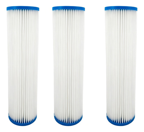 Kit 3 Refil Água Plissado Lavável 9 3/4 50 Micras Pou Cor Branco Royal B & B