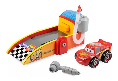 Rayo Mcqueen Set Mecánico Y Lanzador Original Disney