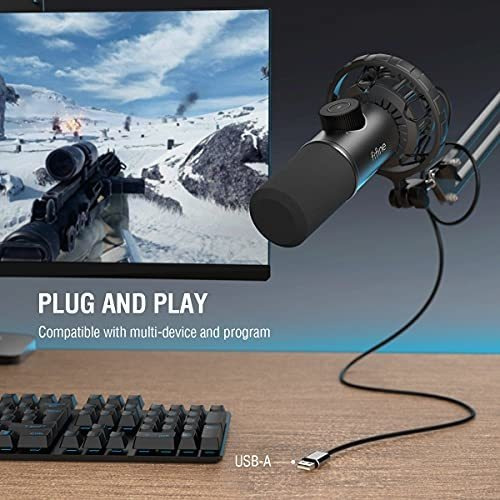 Micrófono Gaming Usb Fifine, Rgb Con Botón De Silencio,