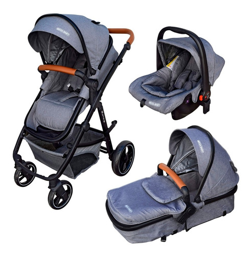 Imagen 1 de 5 de Coche Mega Baby Bebe Convertible 3 En 1 Con Huevito Y Moises