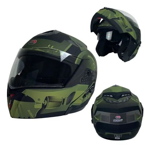 Casco Abatible Para Moto Roda Revenge Mate