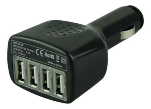 Cargador Para Auto 4 Puertos Usb 2.1 Amperes, Carga Rapida
